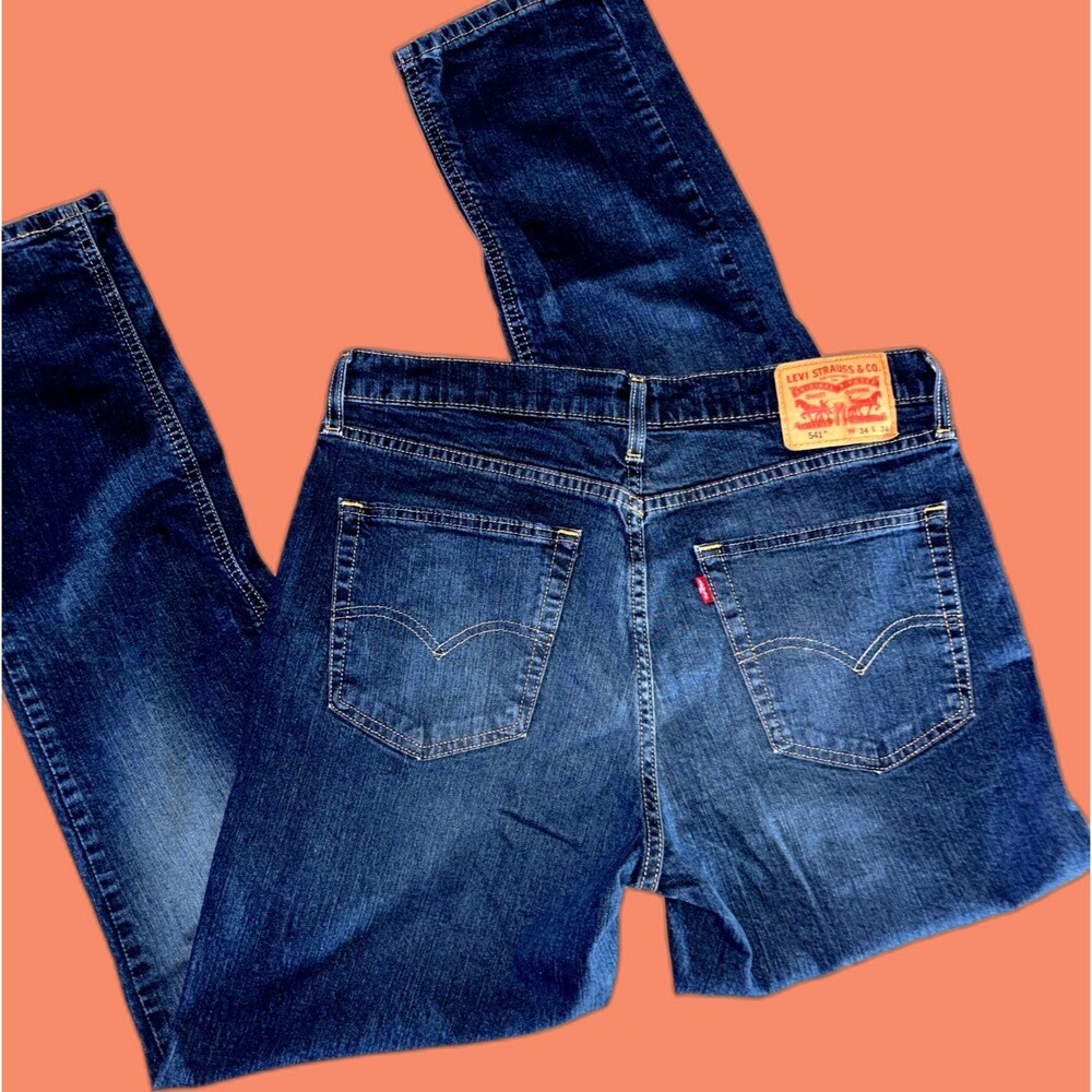 Levi's 541 Jeans Men's Size 34x34 Medium Wash Denim Stretch Athletic Taper Fit - Picture 4 of 7